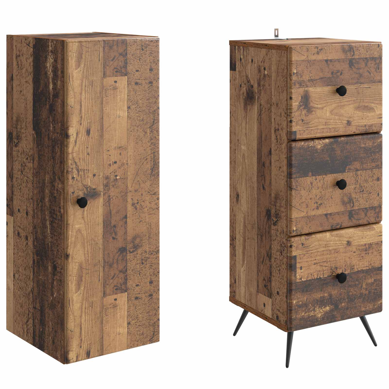 Kaappisarja 2 pcs Vanha puu 34,5 x 34,5 x 90 cm Tekninen puu - Image 3