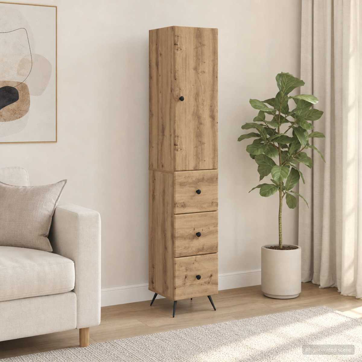 Skab Sæt 2 stk. 34,5 x 34,5 x 90 cm Konstrueret træ