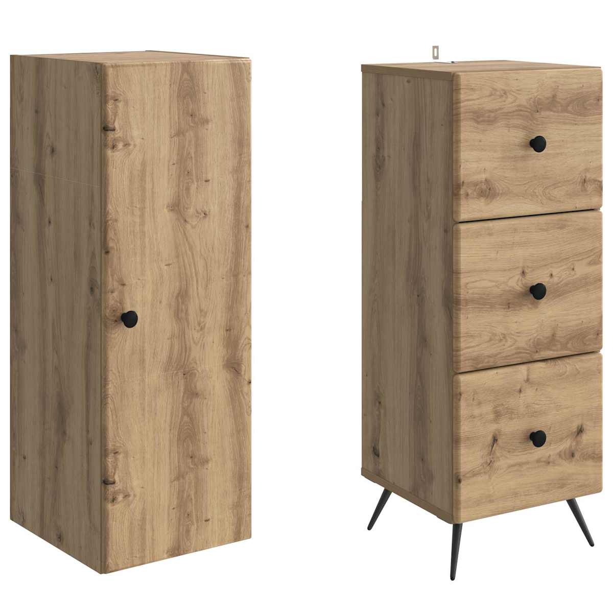 Skab Sæt 2 stk. 34,5 x 34,5 x 90 cm Konstrueret træ - Billede 4