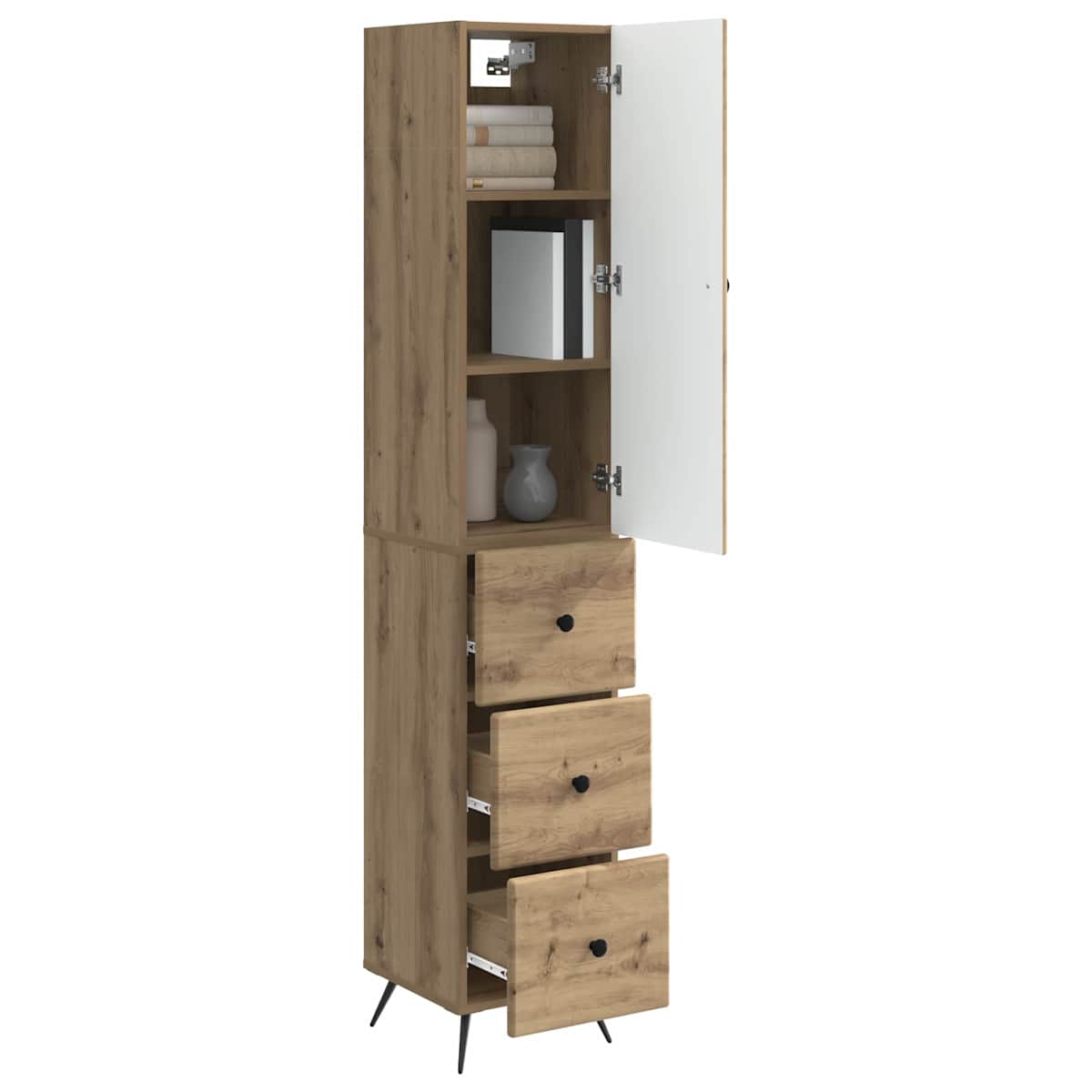 Skab Sæt 2 stk. 34,5 x 34,5 x 90 cm Konstrueret træ - Billede 3