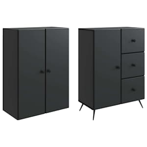 Sada skříněk 2 pcs Černá Kompozitní dřevo - obrázek 3