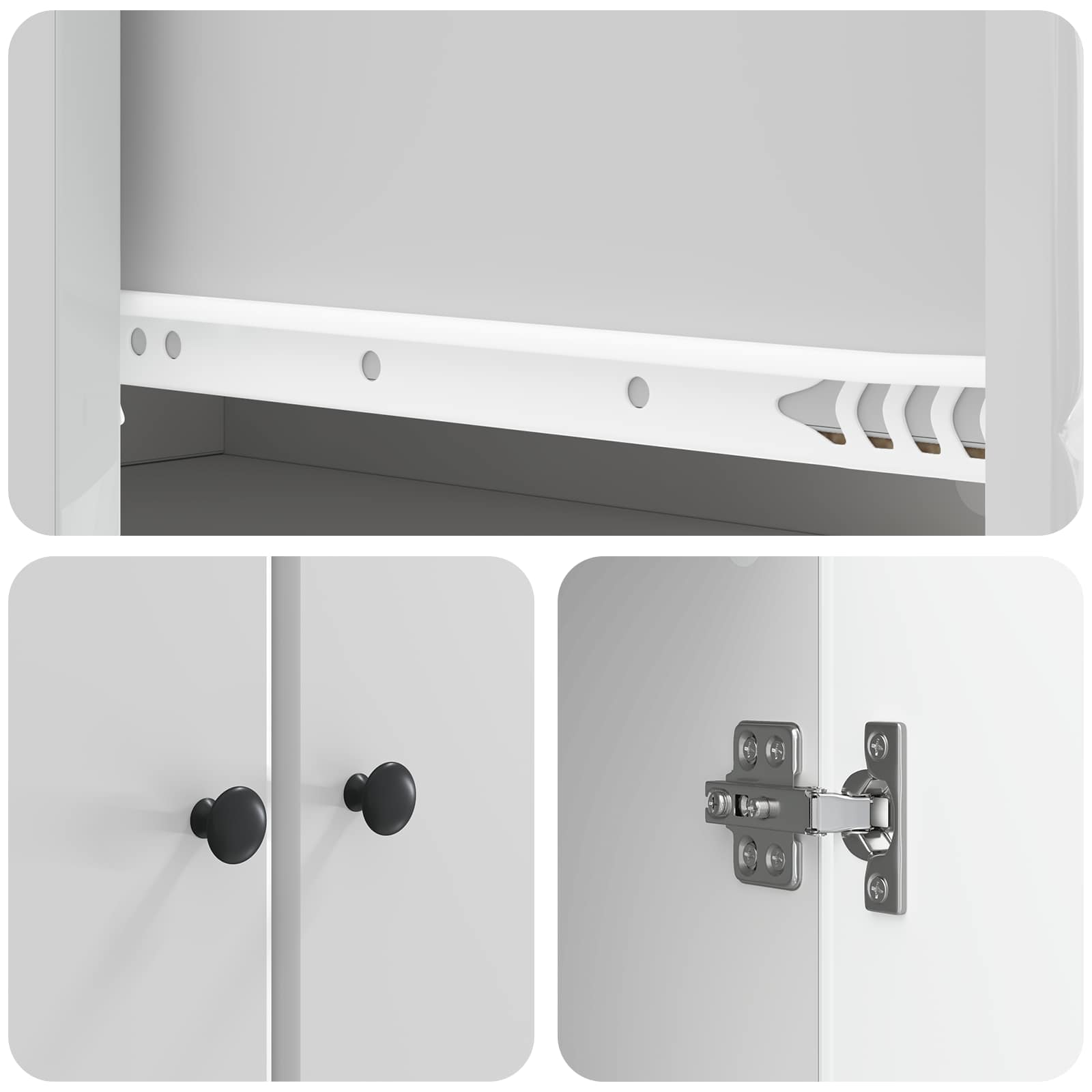 vidaXL Schrankset 2 pcs Hochglanz Weiß Holzwerkstoff – Bild 7