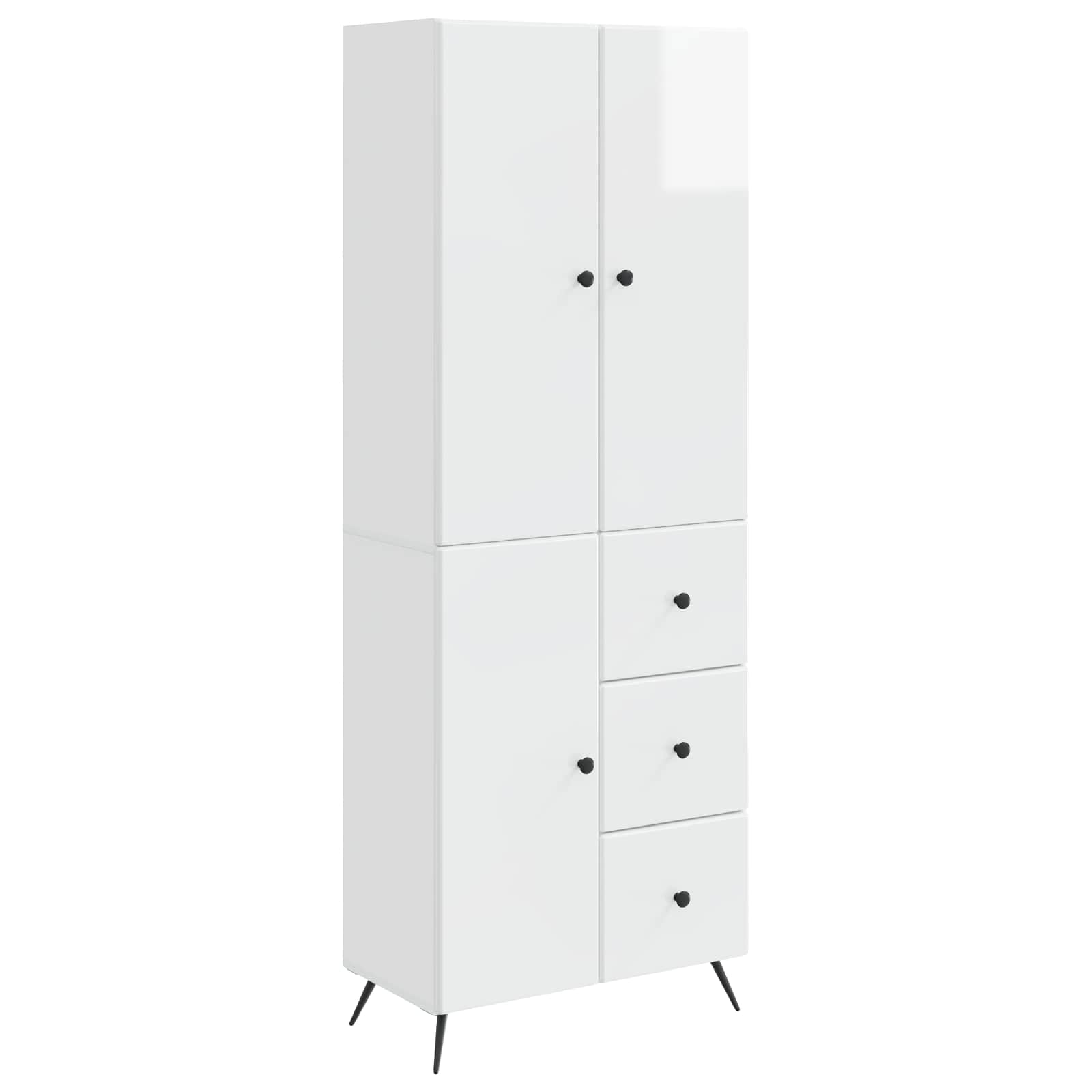 vidaXL Schrankset 2 pcs Hochglanz Weiß Holzwerkstoff