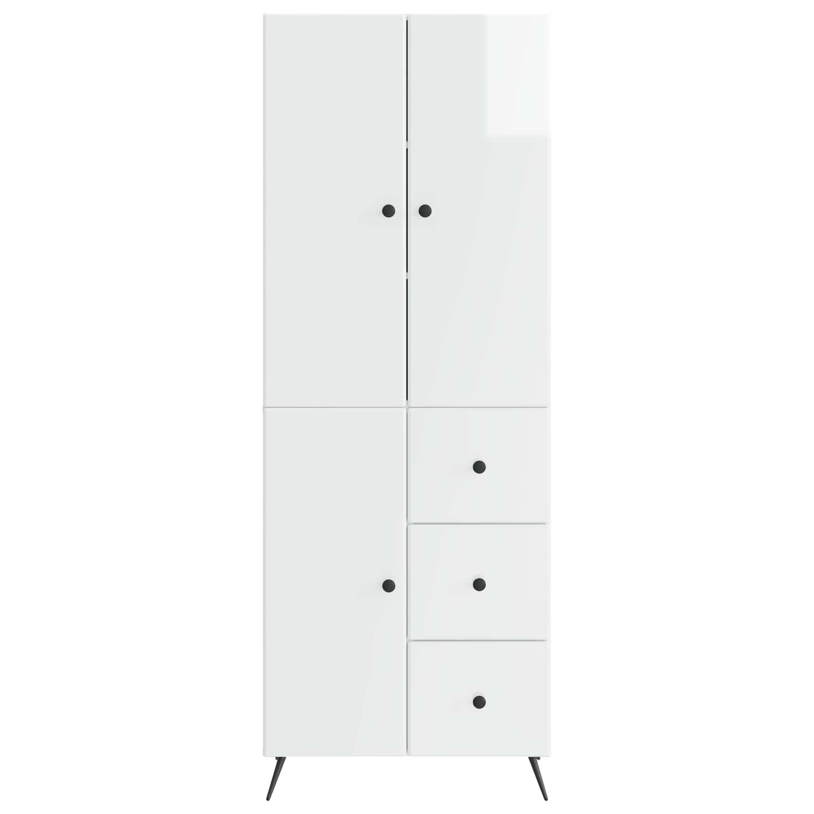 vidaXL Schrankset 2 pcs Hochglanz Weiß Holzwerkstoff – Bild 4
