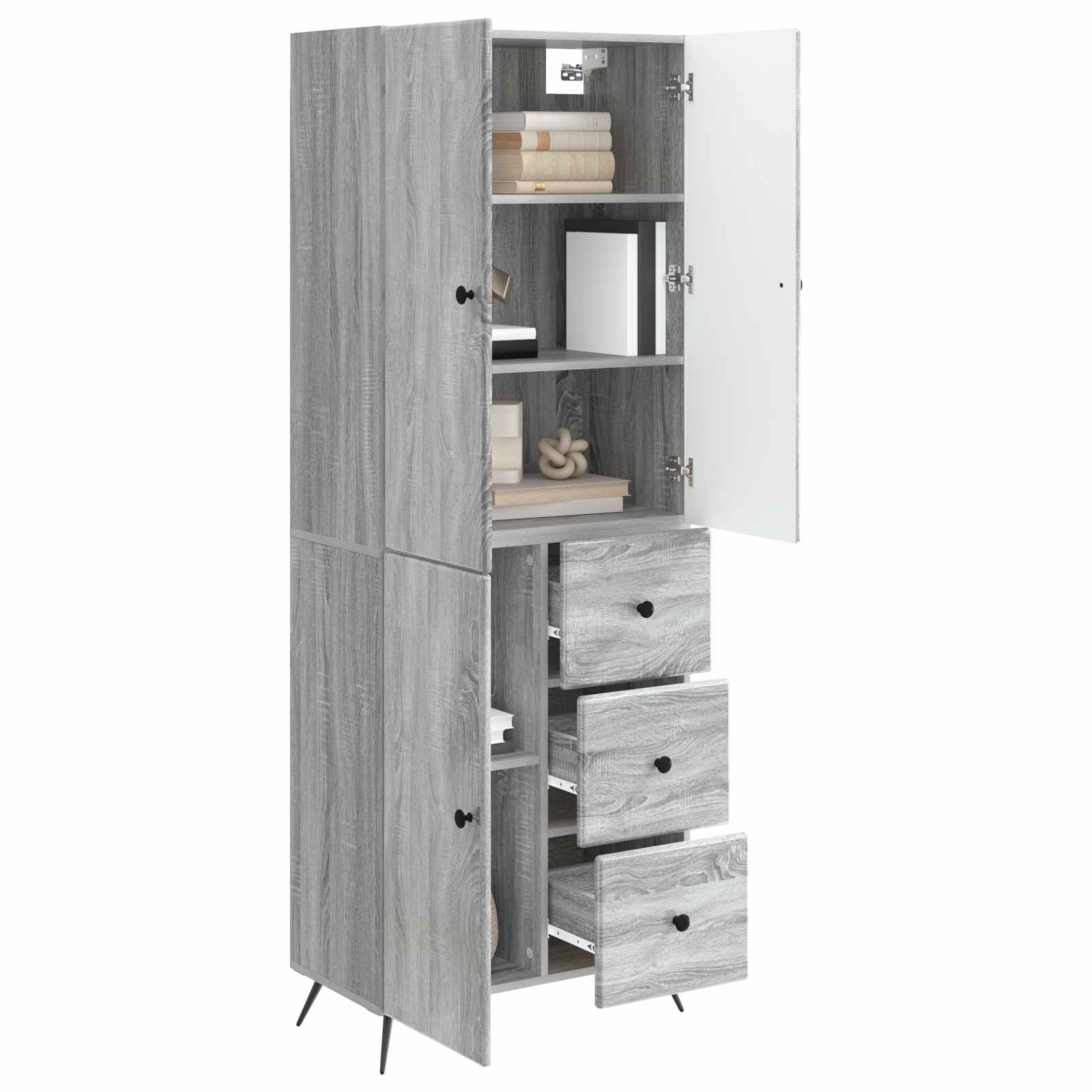 Set omar 2 pcs Siva Sonoma Inženirski les - slika 3