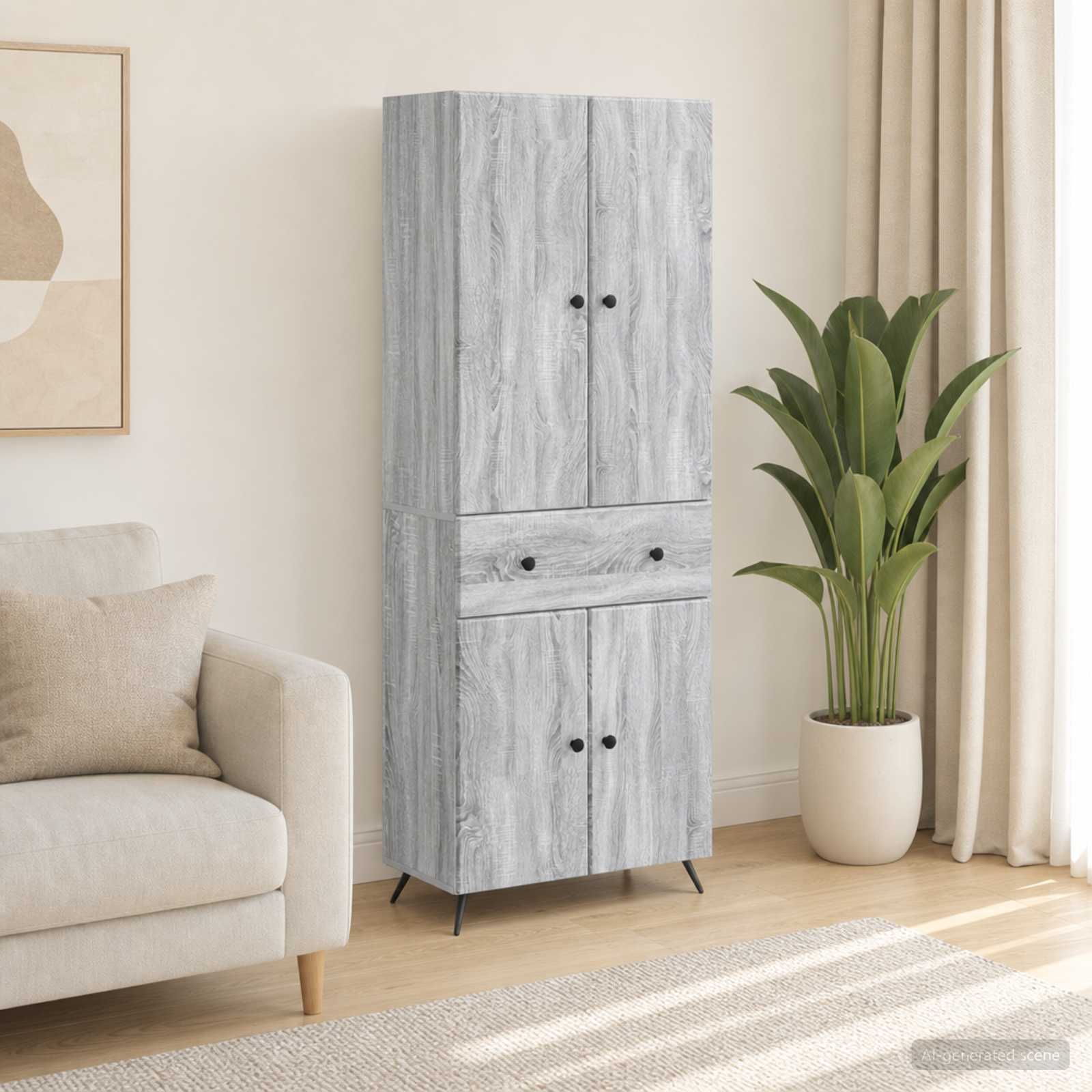 vidaXL 2 kpl Harmaa Sonoma
