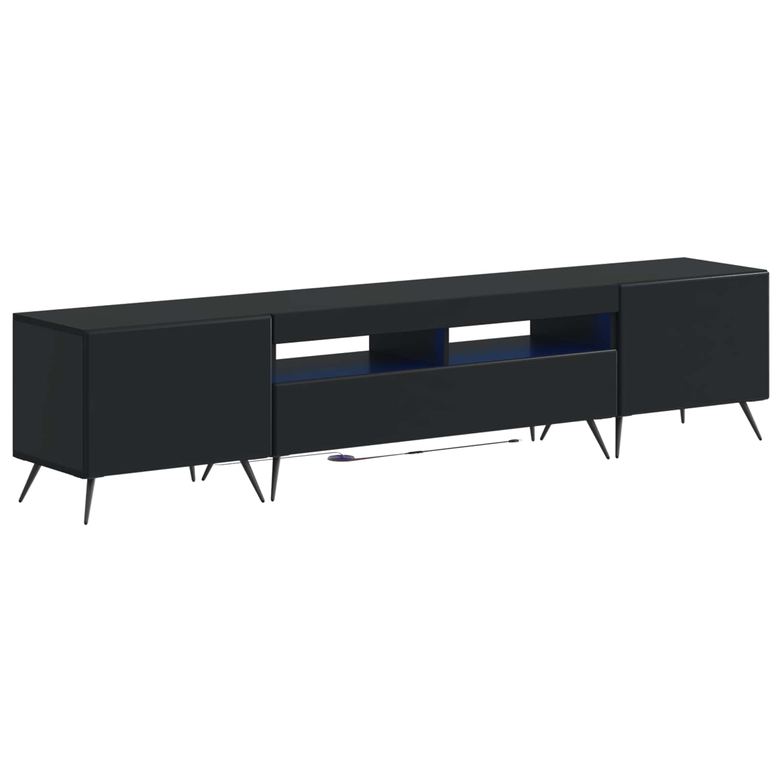 5 osan LED TV-kaappi Musta Tekninen puu