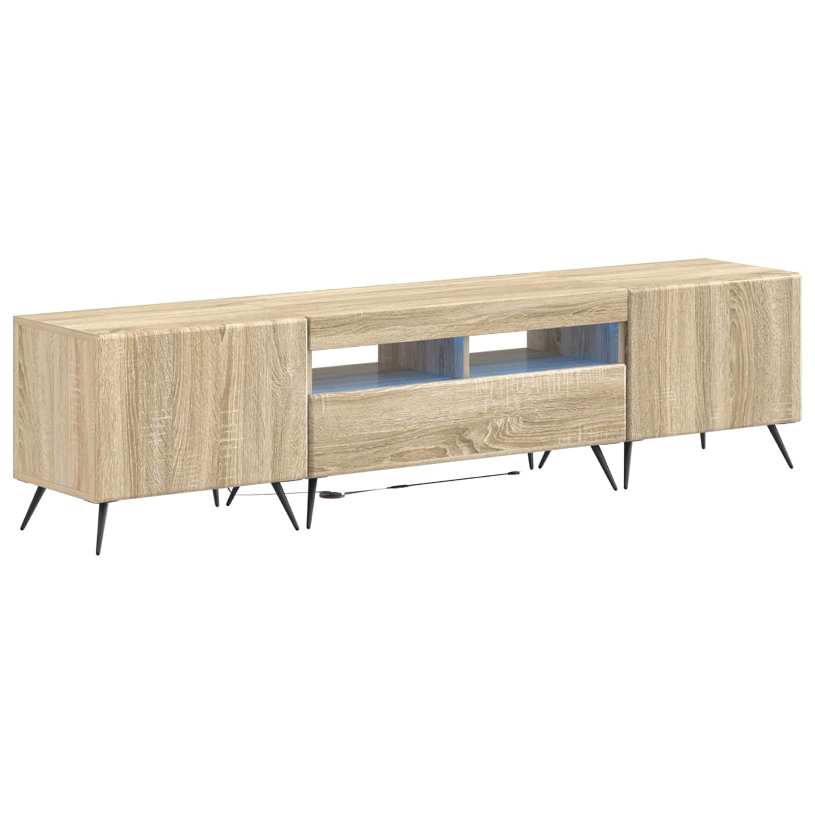 5 osan LED TV-kaappi Sonoma-tammi Tekninen puu