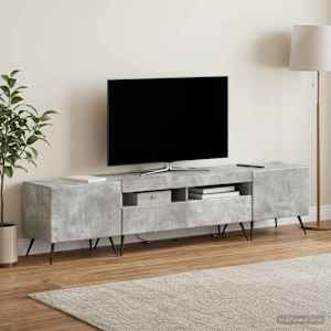 5-delna LED TV omarica Betonsko siva Inženirski les