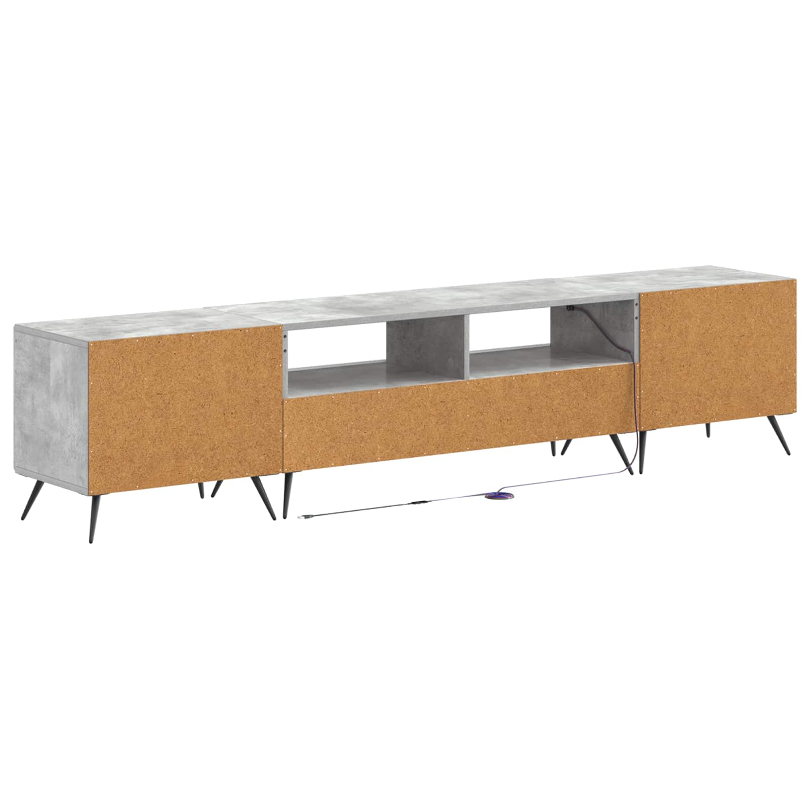5 osan LED TV-kaappi Betoninharmaa Tekninen puu - Image 4