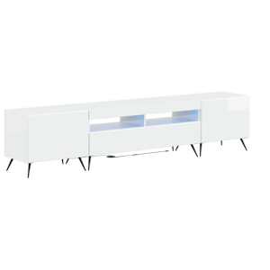5-delna LED TV omarica Bela visok sijaj Inženirski les