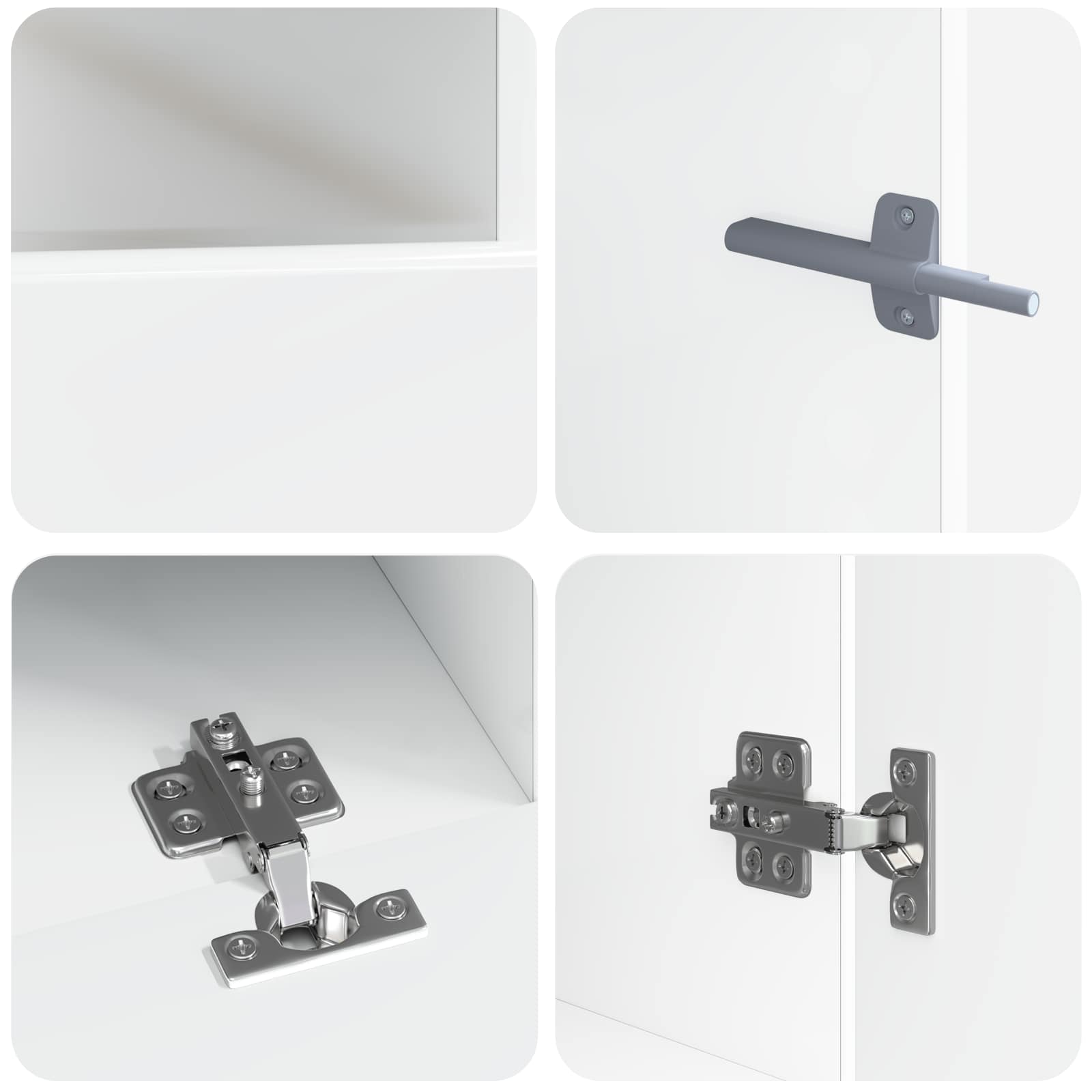 5 osan LED TV-kaappi Korkeakiiltoinen valkoinen Tekninen puu - Image 5