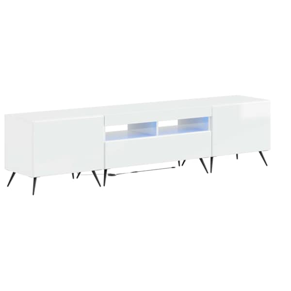 vidaXL 5-osaline LED TV kapp K&otilde;rgl&auml;ikega valge Tehispuit