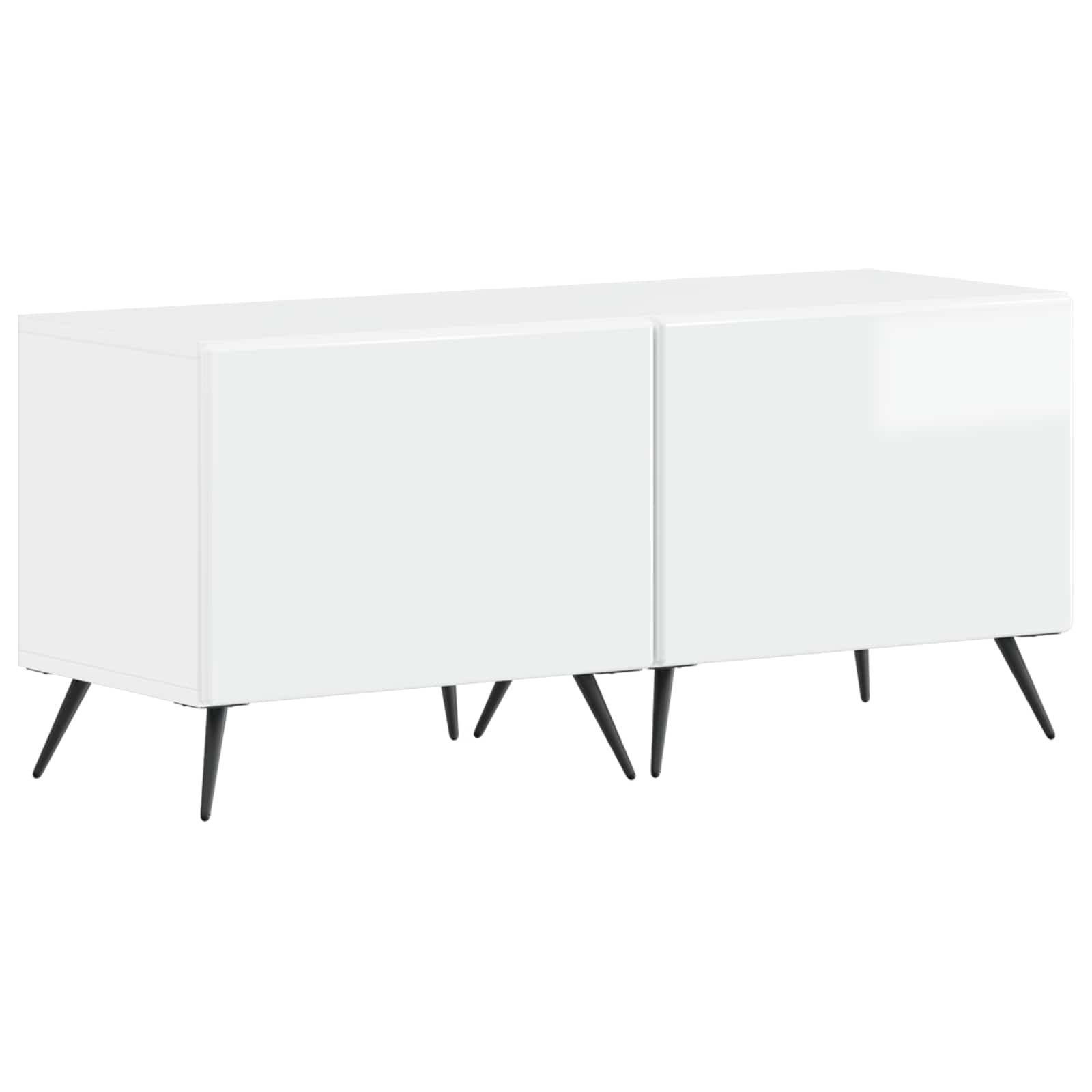 5 osan LED TV-kaappi Korkeakiiltoinen valkoinen Tekninen puu - Image 2