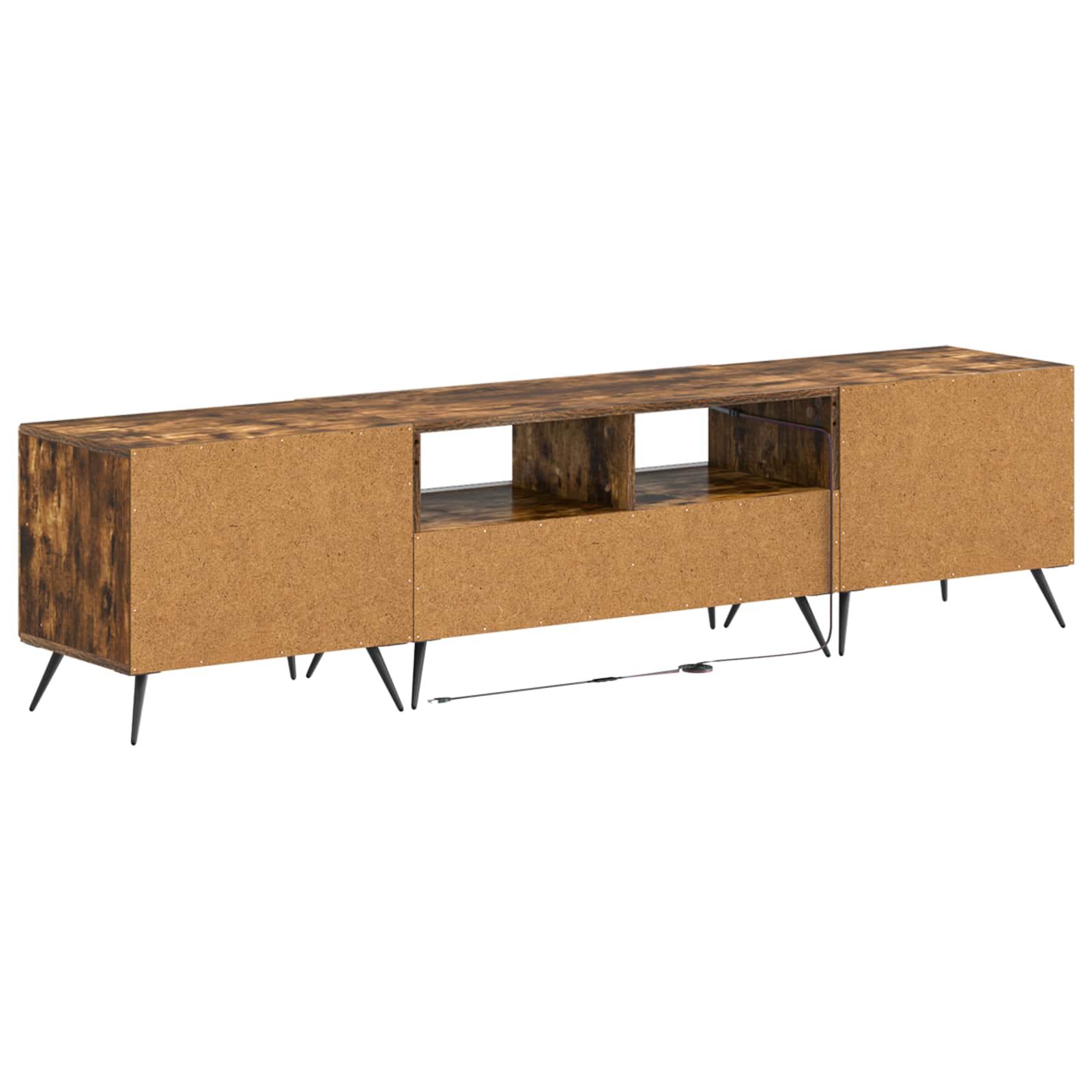 3-osainen LED-TV-kaappi BREDA 3 kpl Savutammi Tekninen puu - Image 6