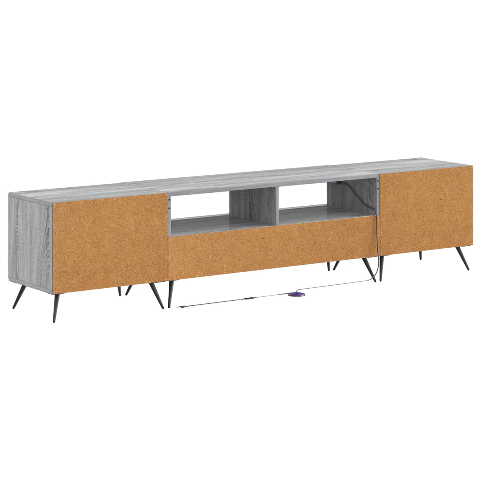 3-osainen LED-TV-kaappi BREDA 3 kpl Harmaa Sonoma Tekninen puu - Image 6