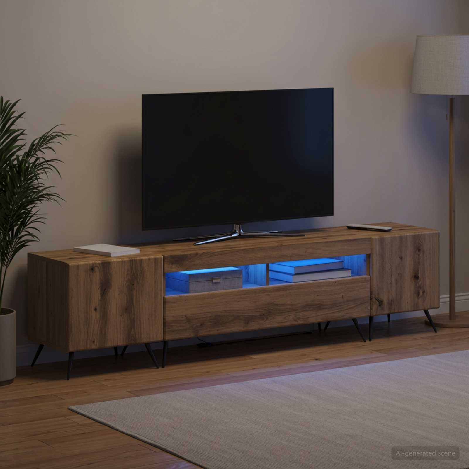 5-delna LED TV omarica Artisan hrast Inženirski les - slika 3