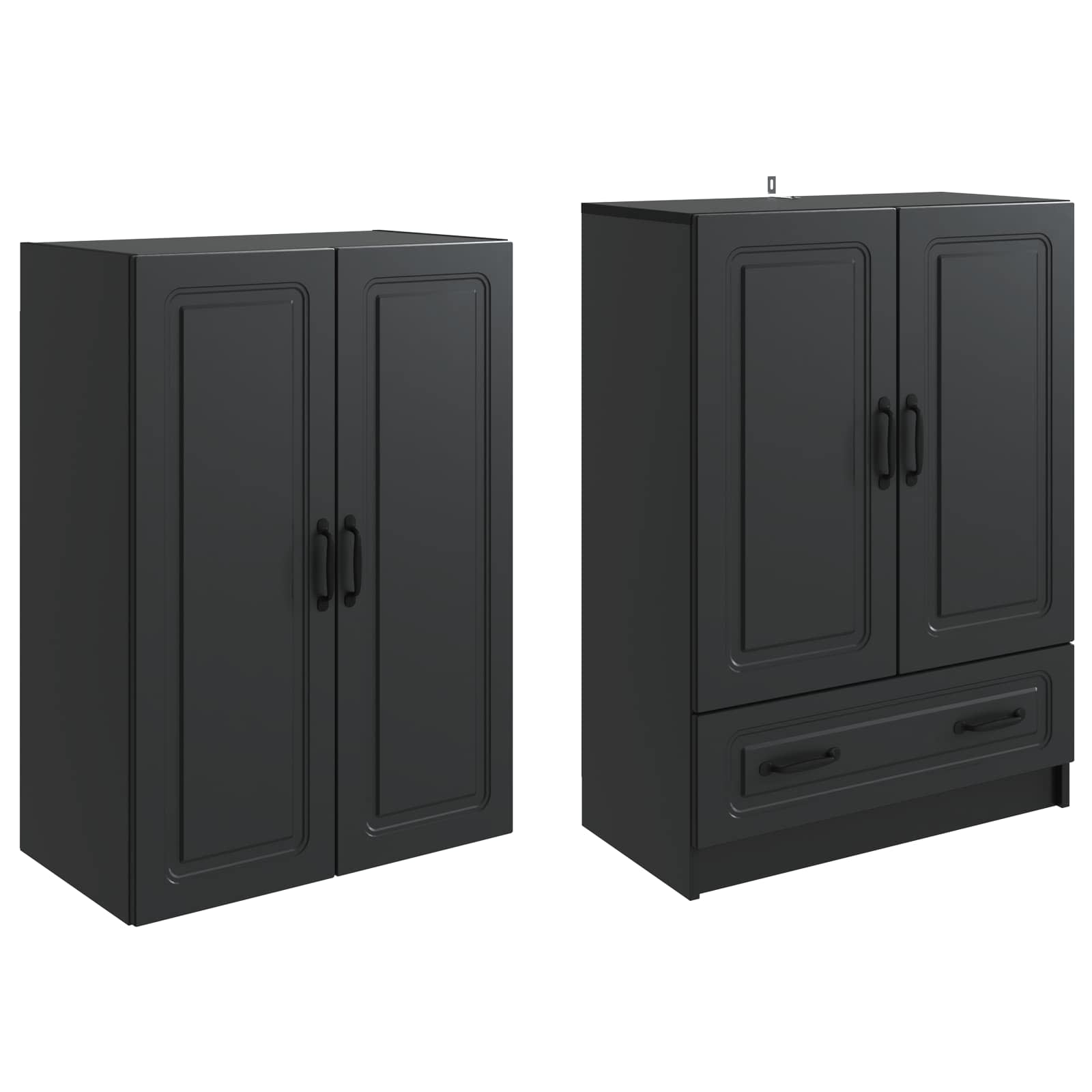 Комплект шкафове 2 pcs Черно Инженерна дървесина – изображение 3