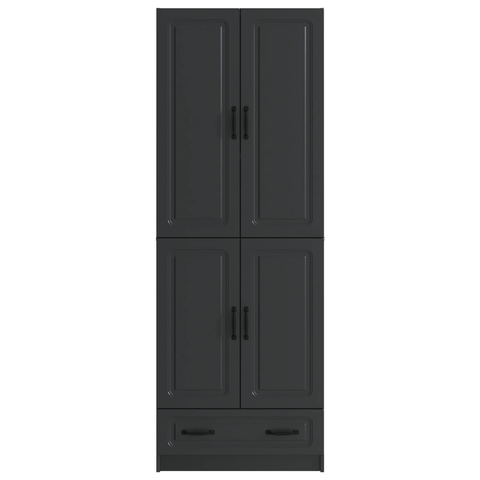 Комплект шкафове 2 pcs Черно Инженерна дървесина – изображение 4
