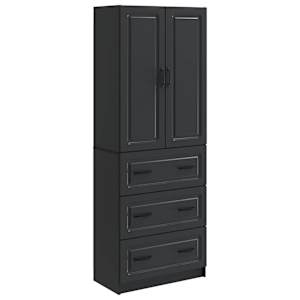 Sada skříněk 2 pcs Černá 66 x 34,5 x 87 cm Kompozitní dřevo