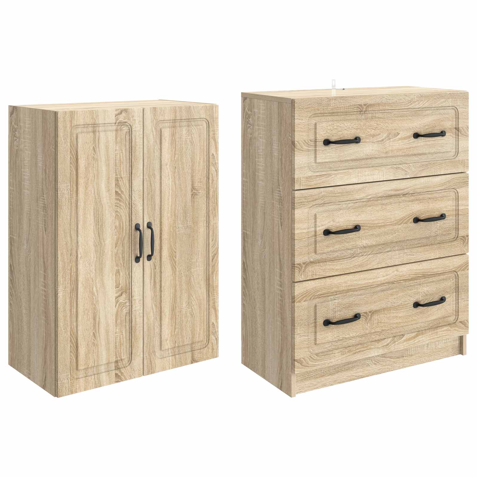 Kaappisarja 2 pcs Sonoma-tammi 66 x 34,5 x 87 cm Tekninen puu - Image 3