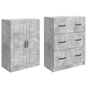 Sada skříněk 2 pcs Betonově šedá 66 x 34,5 x 87 cm - obrázek 3