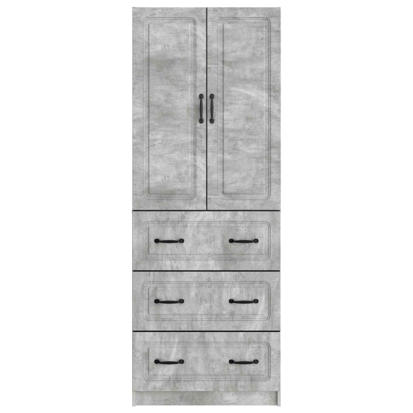 Kaappisarja 2 pcs Betoninharmaa 66 x 34,5 x 87 cm Tekninen puu - Image 4