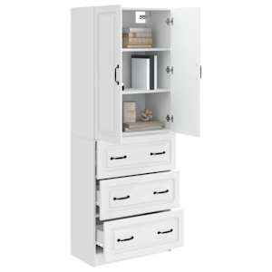 Sada skříněk 2 pcs Bílá s vysokým leskem 66 x 34,5 x 87 cm - obrázek 2