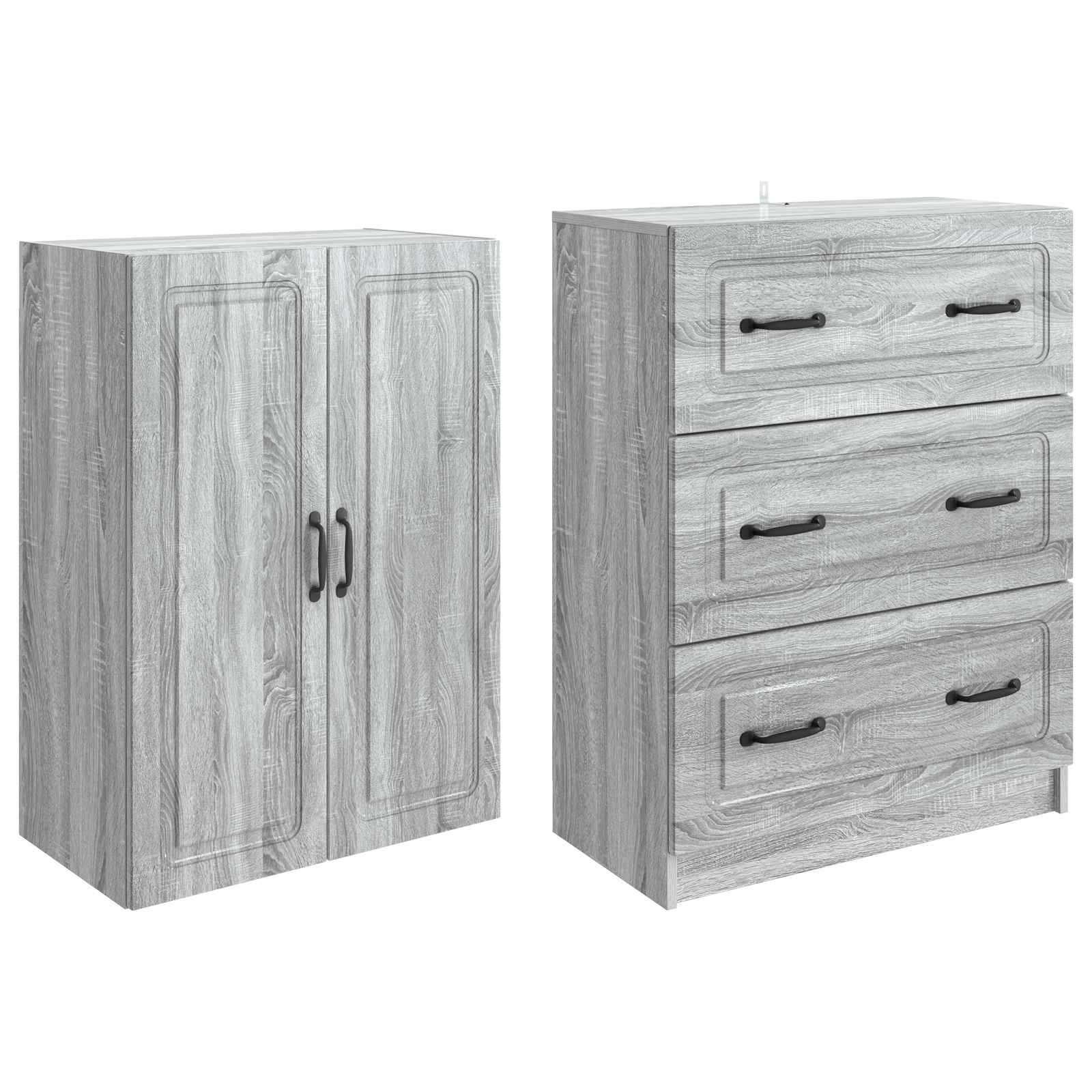Kaappisarja 2 pcs Harmaa Sonoma 66 x 34,5 x 87 cm Tekninen puu - Image 3