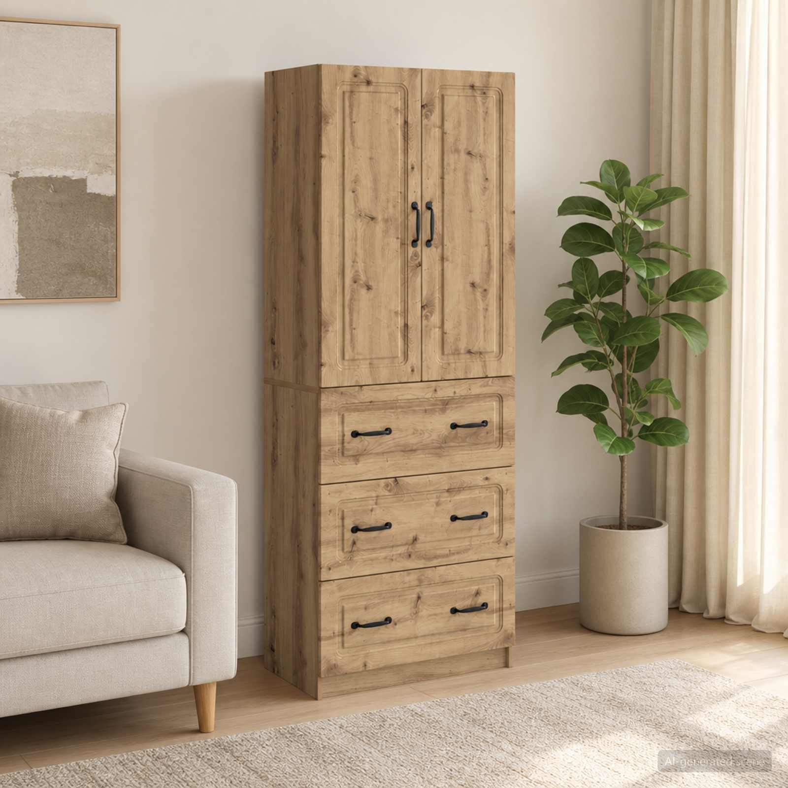 vidaXL Kaappisarja 2 kpl 66 x 34,5 x 87 cm Tekninen puu Artisaanitammi