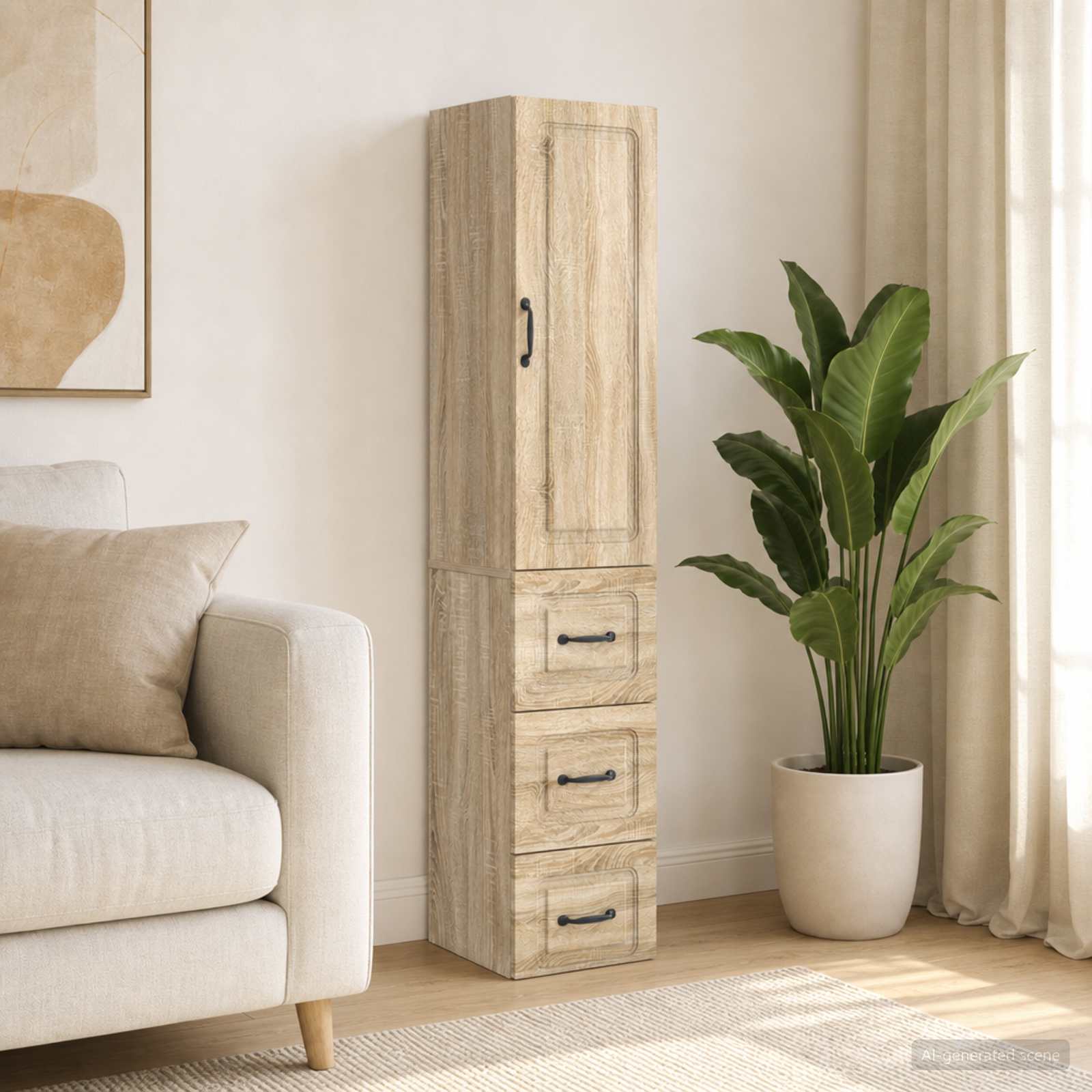 vidaXL Kaappisarja 2 kpl 33 x 34,5 x 87 cm Tekninen puu Sonoma-tammi
