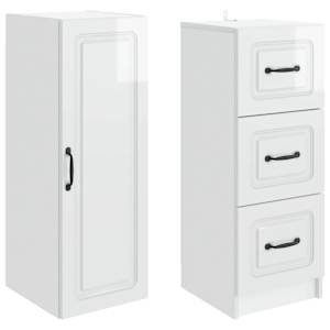 Sada skříněk 2 pcs Bílá s vysokým leskem 33 x 34,5 x 87 cm - obrázek 3