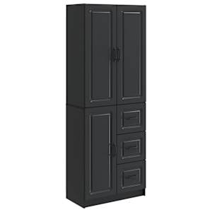 Sada skříněk 2 pcs Černá Kompozitní dřevo