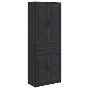 Sada skříněk 2 pcs Černá Kompozitní dřevo