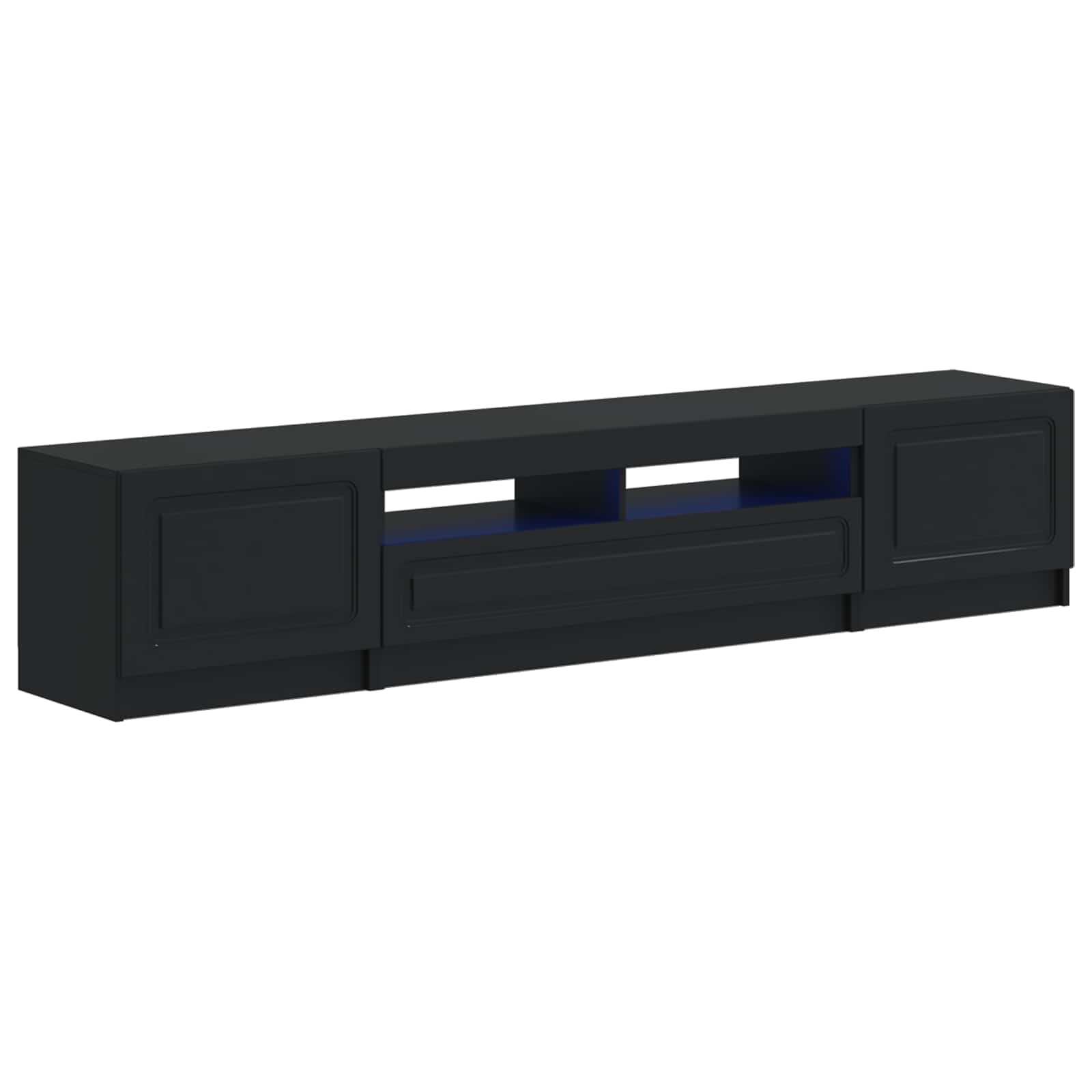 5 osan LED TV-kaappi Musta Tekninen puu
