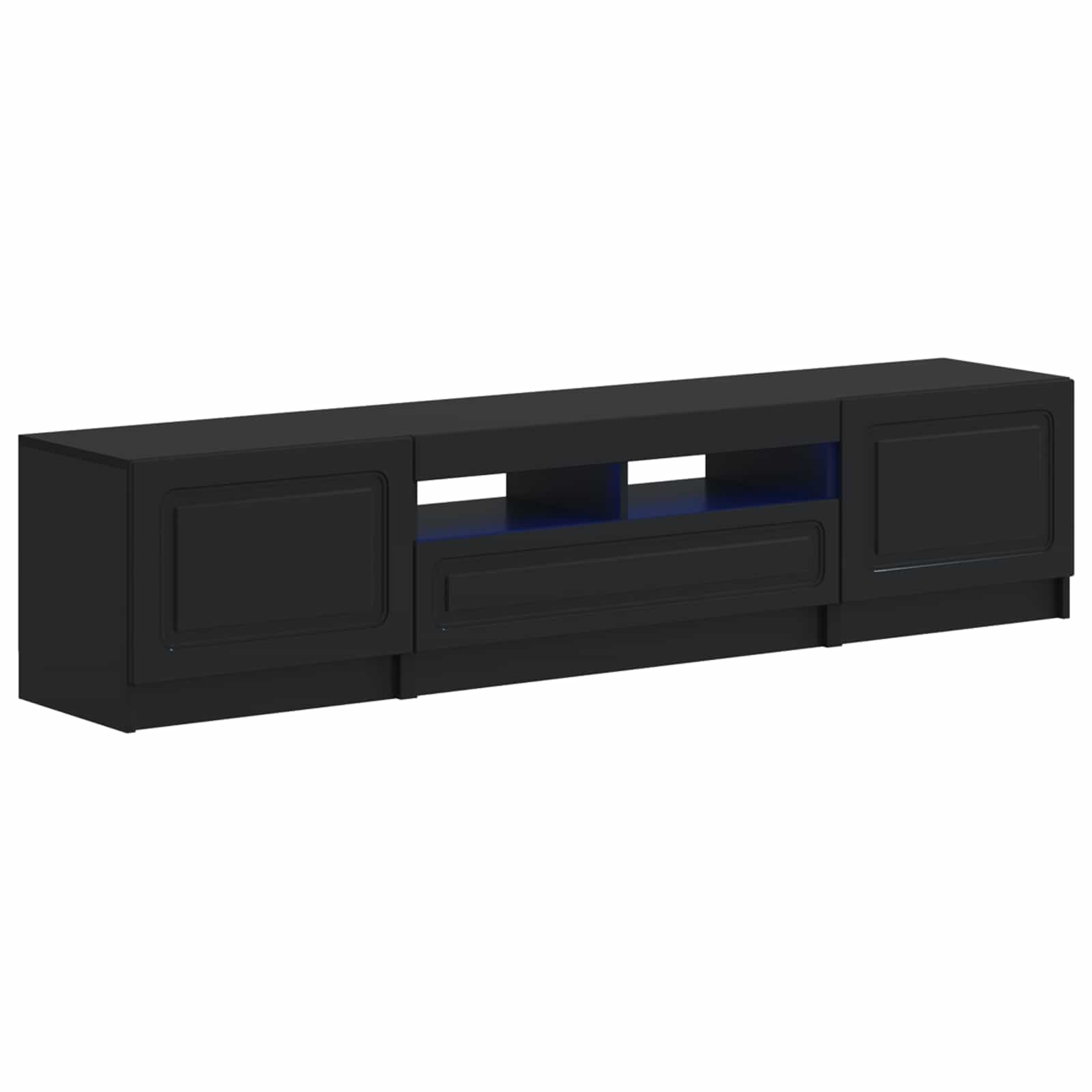 5 osan LED TV-kaappi Musta Tekninen puu