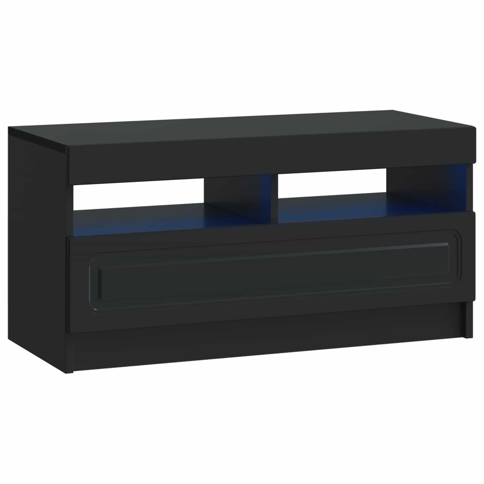 5 osan LED TV-kaappi Musta Tekninen puu - Image 3