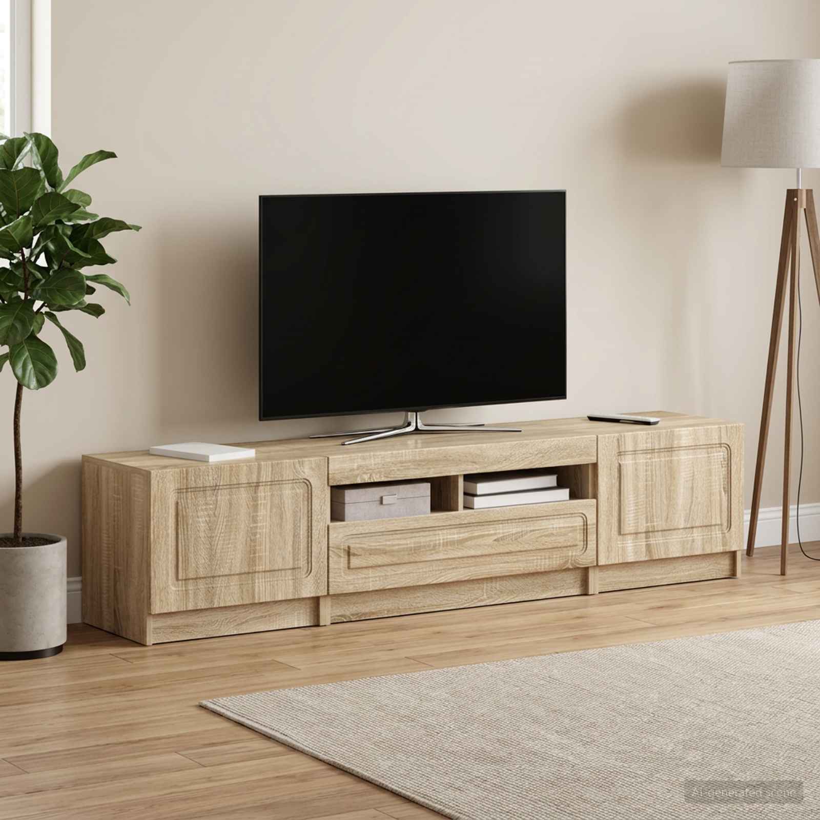 5 osan LED TV-kaappi UTRECHT 3 kpl Sonoma-tammi Tekninen puu - Image 3