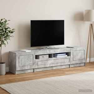 5-delna LED TV omarica Betonsko siva Inženirski les