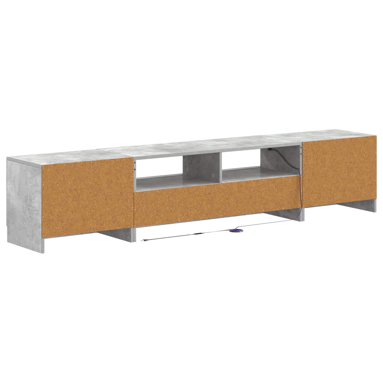 5 osan LED TV-kaappi Betoninharmaa Tekninen puu - Image 4