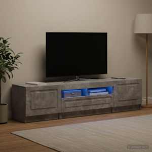 5-delna LED TV omarica Betonsko siva Inženirski les