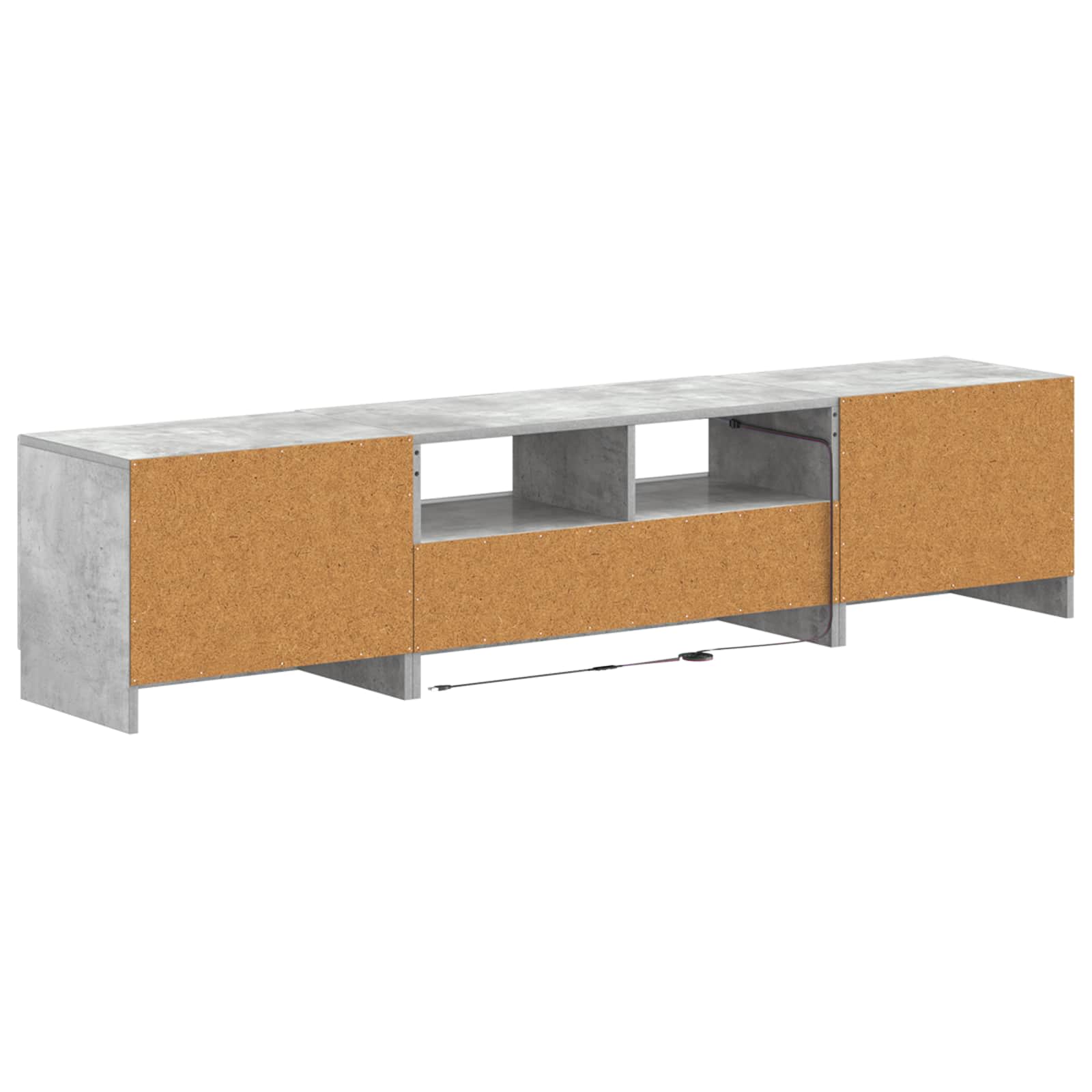 5 osan LED TV-kaappi Betoninharmaa Tekninen puu - Image 4