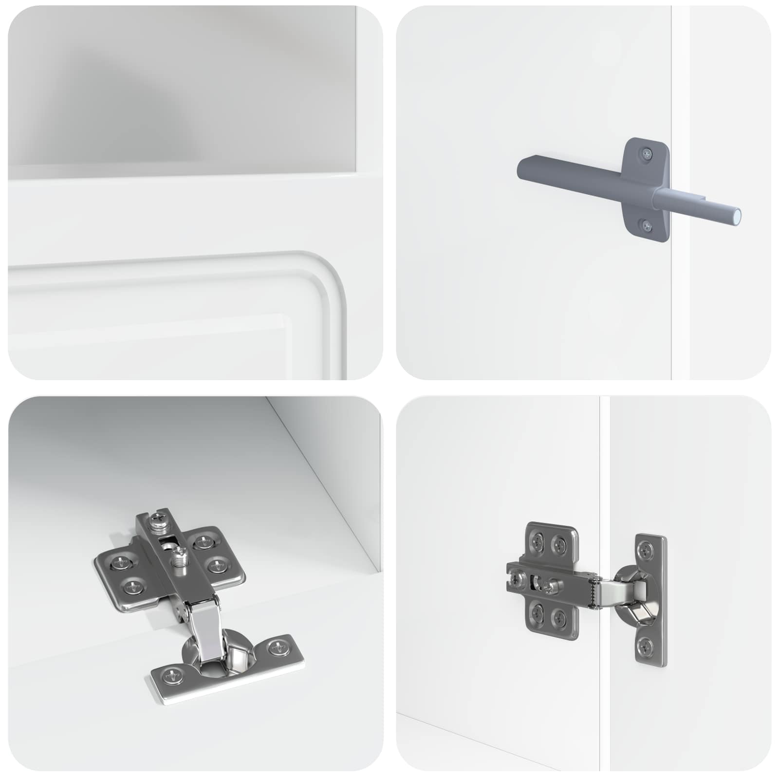 5 osan LED TV-kaappi Korkeakiiltoinen valkoinen Tekninen puu - Image 5