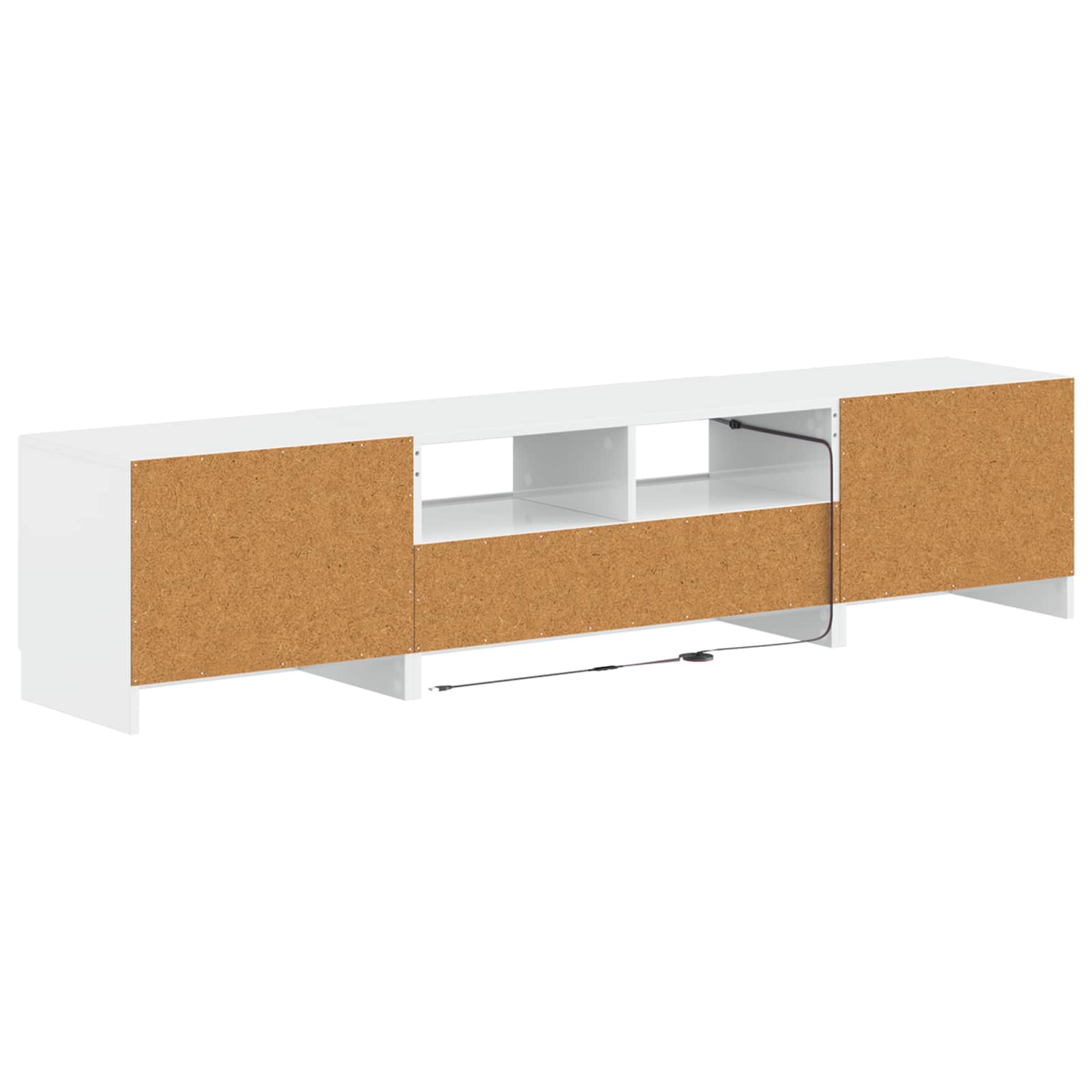 5 osan LED TV-kaappi Korkeakiiltoinen valkoinen Tekninen puu - Image 4