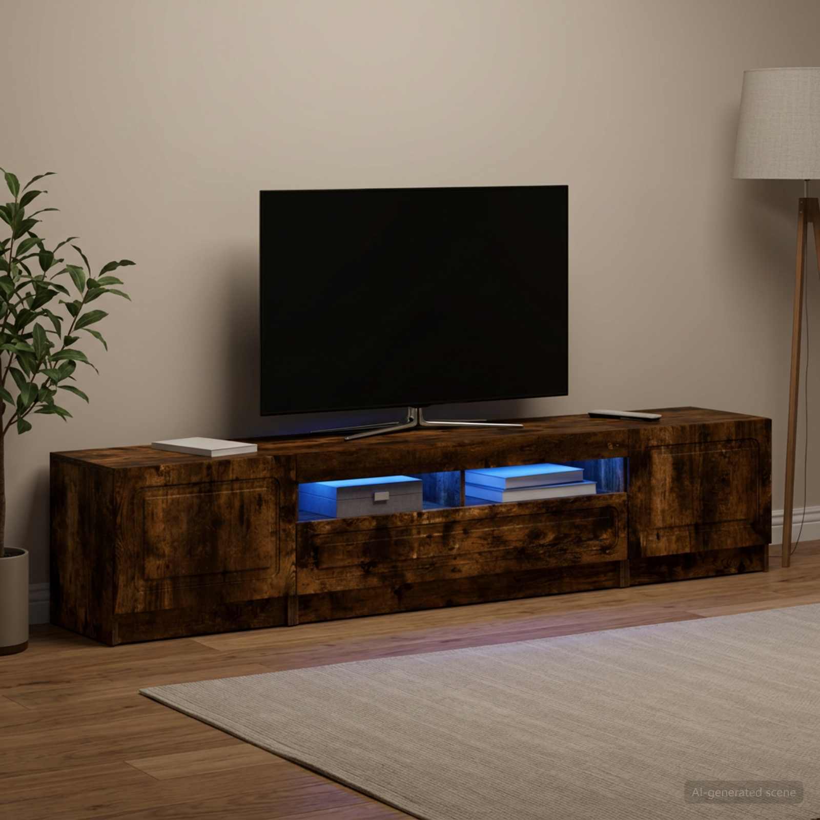 5 osan LED TV-kaappi UTRECHT 3 kpl Savutammi Tekninen puu