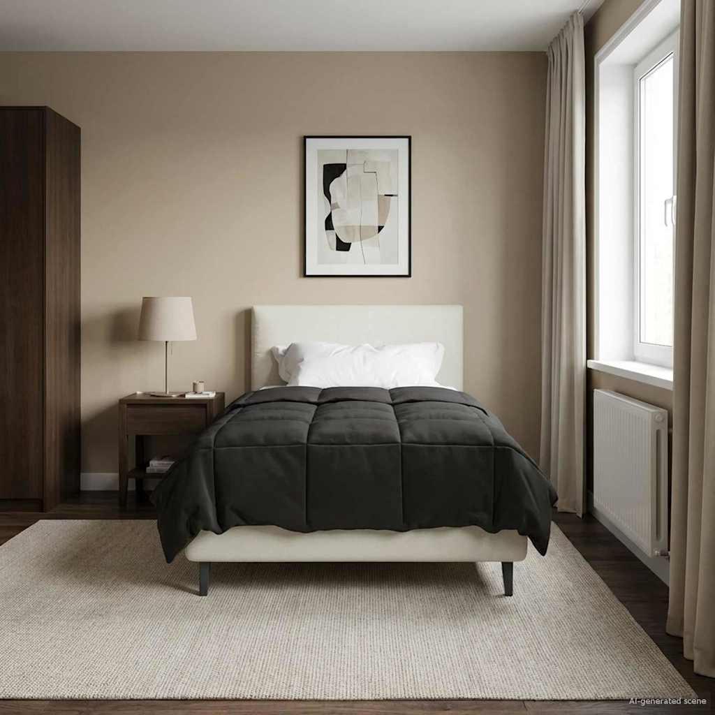 Zomerdekbed Doorgestikt Antraciet 135 x 200 cm Microvezel image 4