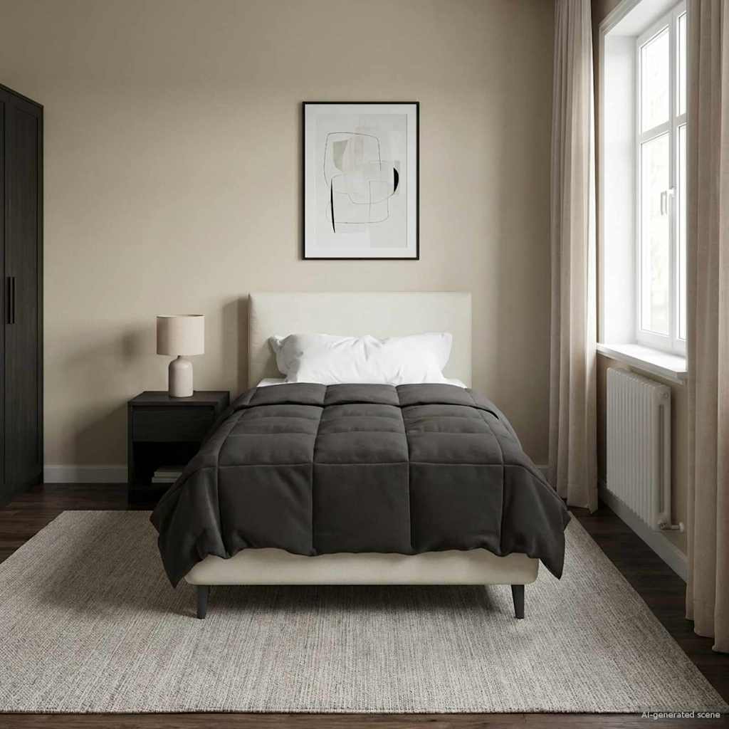 vidaXL Sommerdecke Gepolstert Anthrazit 140 x 220 cm Mikrofaser