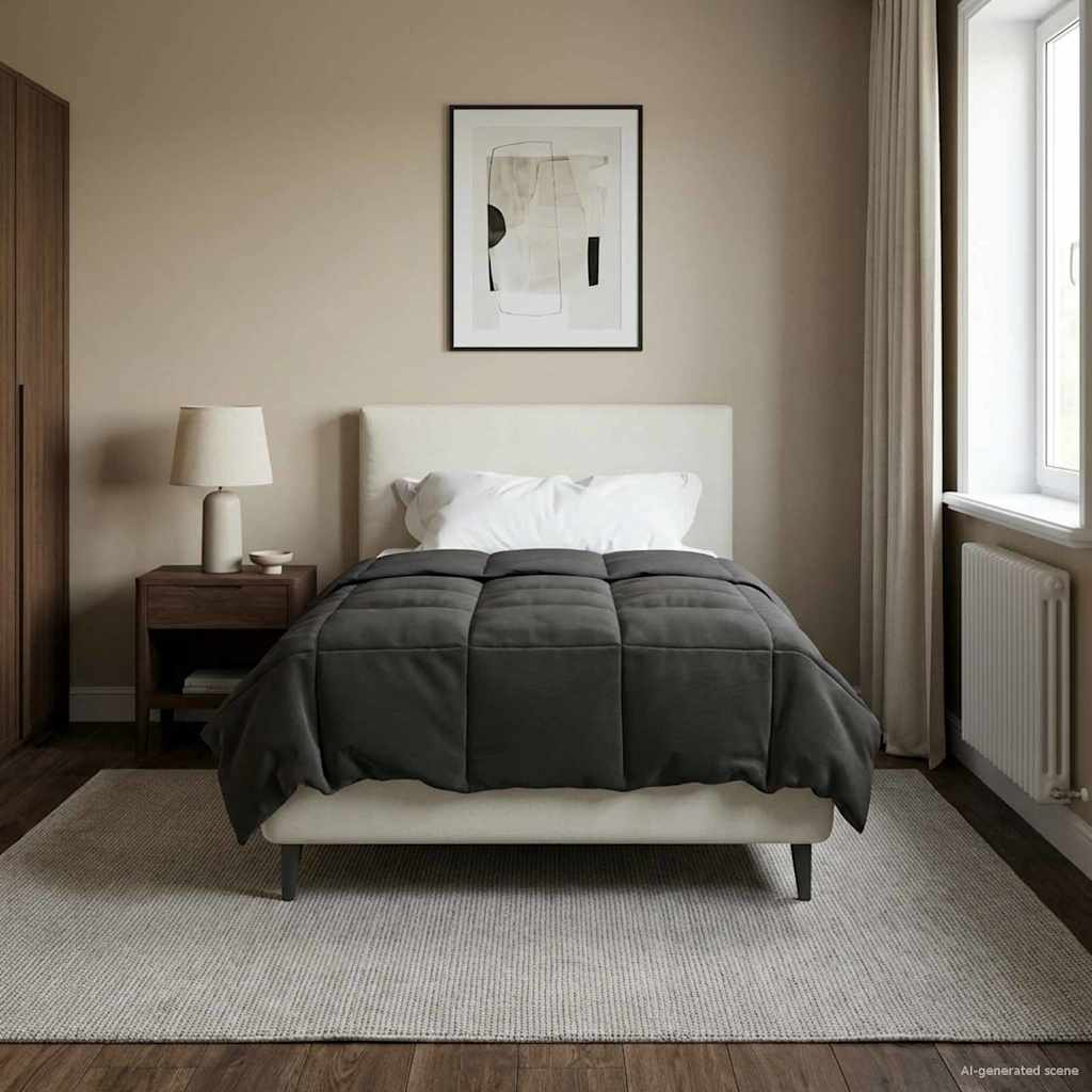 Zomer Dekbed Gekwilt Antraciet 155 x 220 cm Microfiber image 4