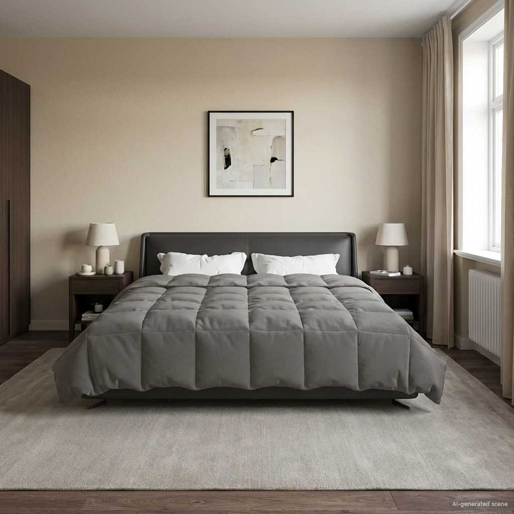 Καλοκαιρινό Παπλωματοθήκη Ανοιχτό γκρι 200 x 200 cm Μικροΐνες