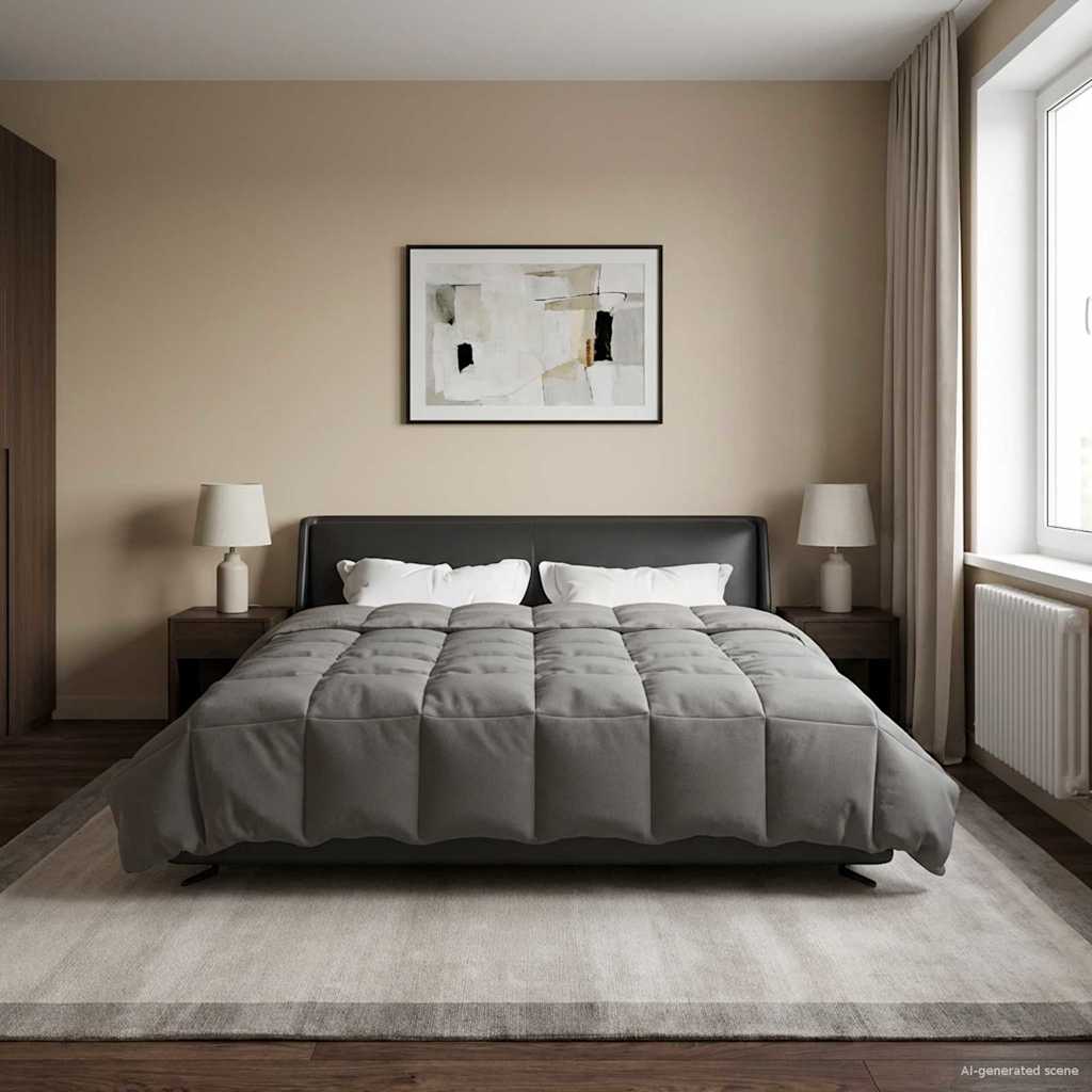 Καλοκαιρινό Παπλωματοθήκη Ανοιχτό γκρι 200 x 240 cm Μικροΐνες